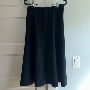 Black A-line midi skirt